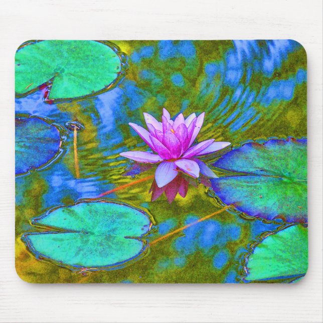 Rosa Lotos Lilypad - schönes Foto - Yoga-Thema Mousepad (Vorne)