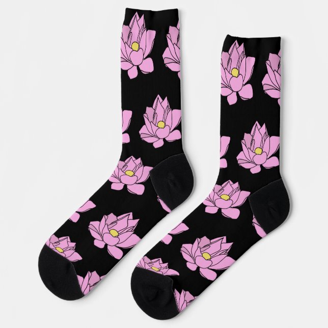 Rosa Lotus Art Socken (Linkes Detail)