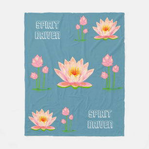 Rosa Lotus-Blume auf der Aquamarinen Fleece-Blanke Fleecedecke