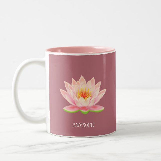 Rosa Lotus-Blume auf der Rose Gold Zweifarbige Tasse (Links)