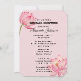 Rosa Lotus Blume Brautparty Einladung