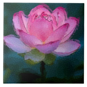 Rosa Lotus-Blume Fliese