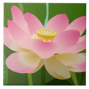 Rosa Lotus-Blume Fliese