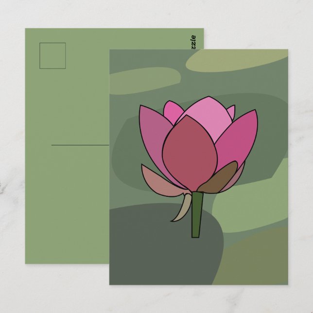 Rosa Lotus Blume Floral Postkarte (Vorne/Hinten)