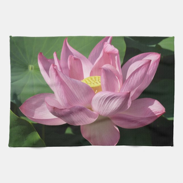Rosa Lotus Blume IV Handtuch (Horizontal)