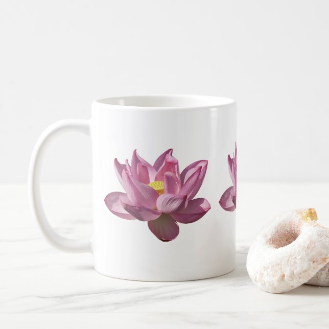 Rosa Lotus Blume IV Kaffeetasse (Mit Donut)