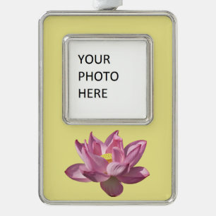 Rosa Lotus Blume IV Rahmen-Ornament Silber