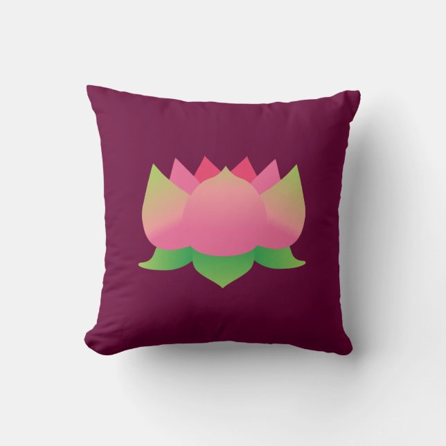 Rosa Lotus-Blume Kissen (Vorderseite)