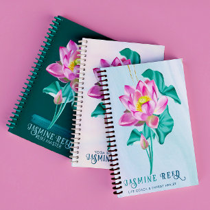 Rosa Lotus-Blume Life Coaches & Energy Healers Notizblock