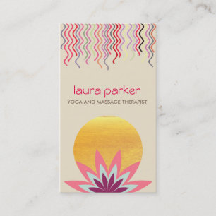 Rosa Lotus Blume Logo Yoga Heilung Gesundheit Visitenkarte