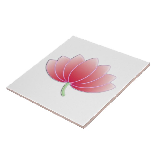 Rosa Lotus Blume Niedlich Giro Retro Fliese (Seite)