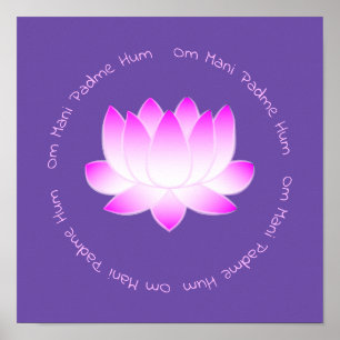 Rosa Lotus Blume Om Mani Padma Prince Poster
