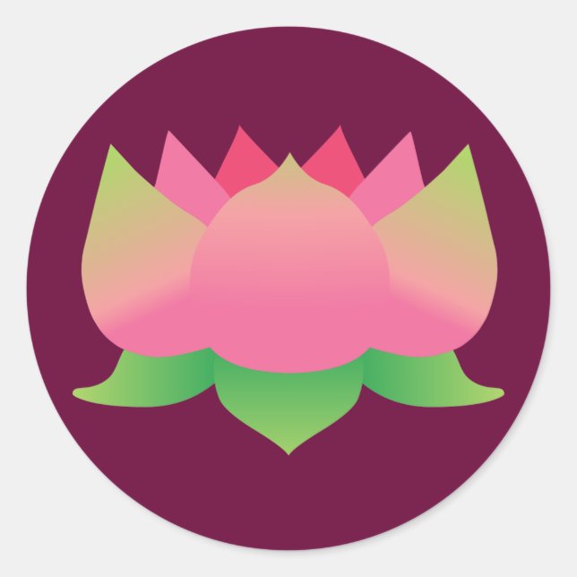 Rosa Lotus-Blume Runder Aufkleber (Vorderseite)