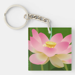 Rosa Lotus Blume Schlüsselanhänger