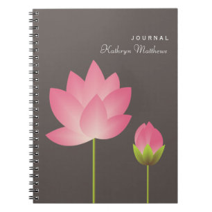 Rosa Lotus-Blütenzeitschrift für Blume Notizblock