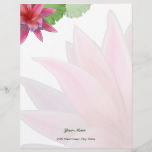 Rosa Lotus-Briefkopf-Leinen-Papier Briefkopf