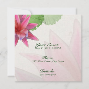 Rosa Lotus Einladung Papier 5,25 x 5,25