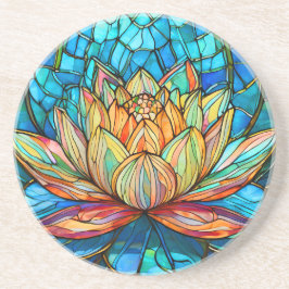 Rosa Lotus-Farbglas Getränkeuntersetzer