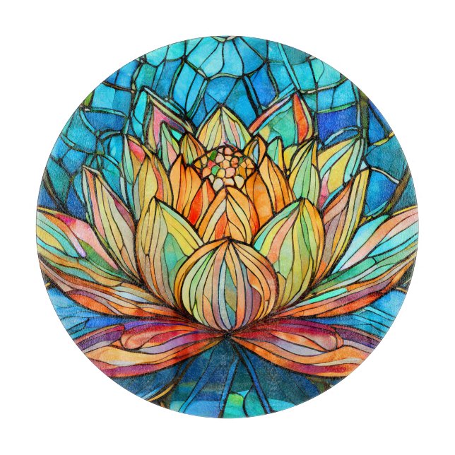 Rosa Lotus-Farbglas Schneidebrett (Vorderseite)