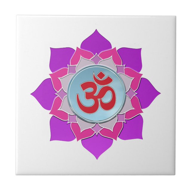 Rosa Lotus Fliese (Vorderseite)