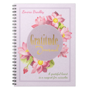 Rosa Lotus Gratitude Journal Notizblock