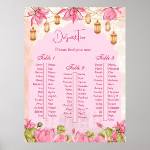 Rosa Lotus Indischer Hochzeitstisch Poster