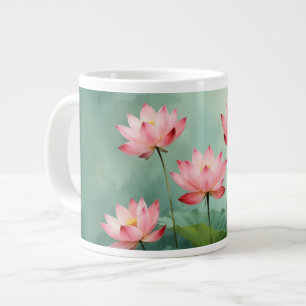 Rosa Lotus-Kunstwerk Jumbo-Tasse