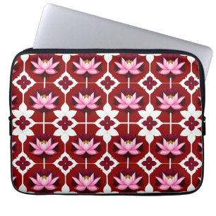 Rosa Lotus Lebendiges Blumendesign Laptopschutzhülle
