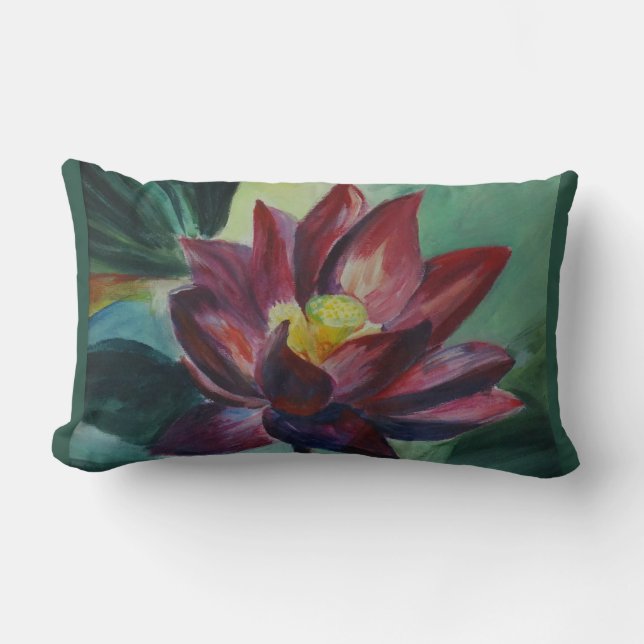 Rosa Lotus Lumbar Pillow 33 cm x 53 cm Lendenkissen (Vorderseite)