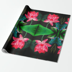 Rosa Lotus Mattes Geschenkpapier