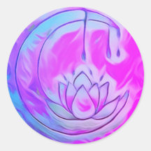 Rosa Lotus Moon Sticker