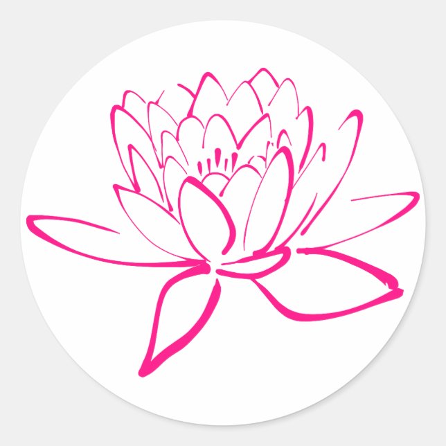 Rosa Lotus Sticker (Vorderseite)