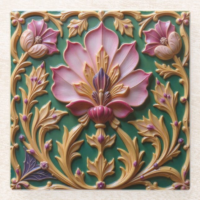 Rosa Lotus Untersetzer (Vorderseite)