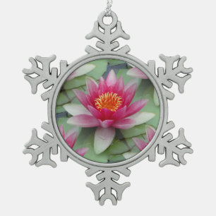 Rosa Lotus Wasser Lily Snowflake Gerahmte Ornament