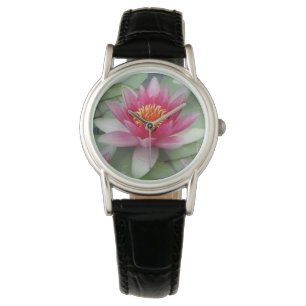 Rosa Lotus Wasserlilie Armbanduhr