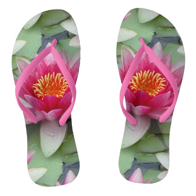 Rosa Lotus Wasserlilie Flip Flops (Fußbett)