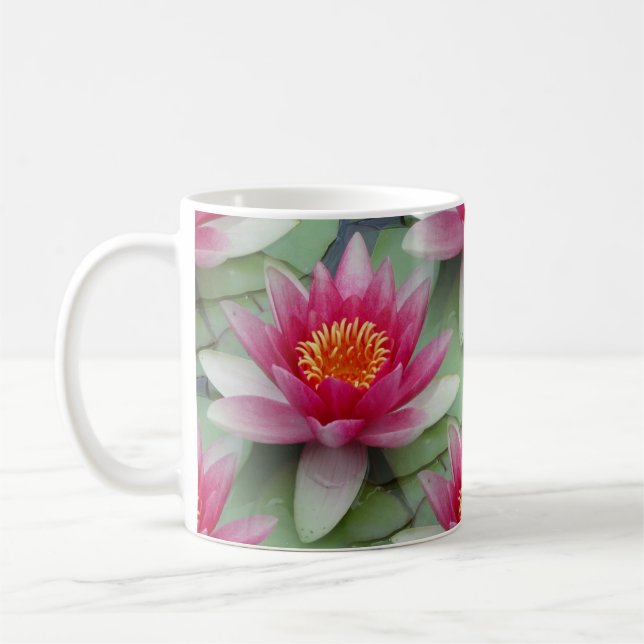 Rosa Lotus Wasserlilie Kaffeetasse (Links)