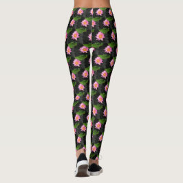 Rosa Lotus-Wasserlilie Leggings