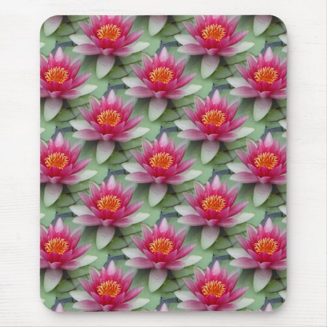 Rosa Lotus Wasserlilie Mousepad (Vorne)