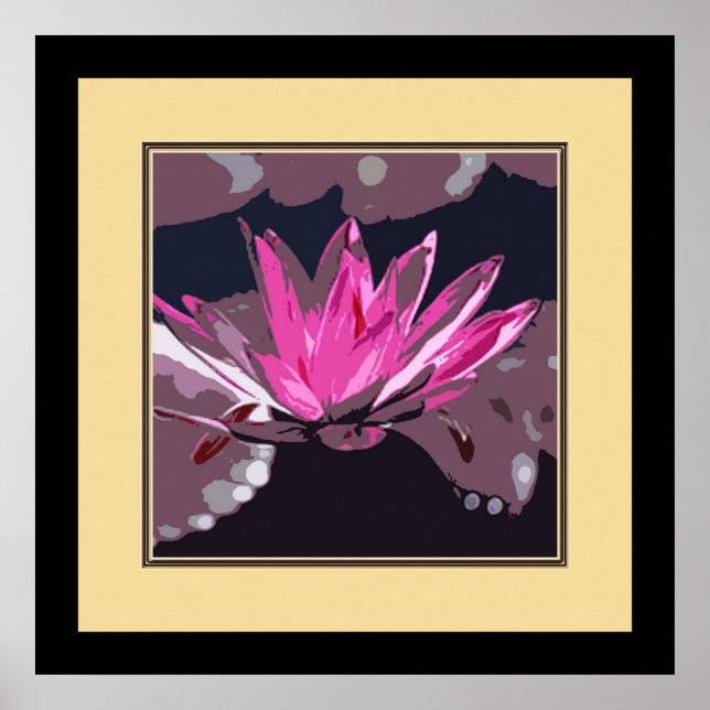 Rosa Lotus, Wasserlilie Poster (Vorne)