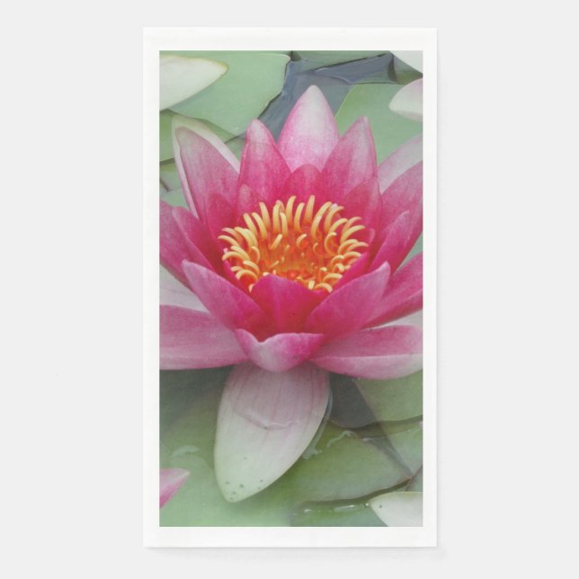 Rosa Lotus Wasserlilie Serviette (Vorderseite)