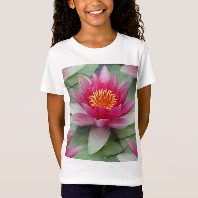 Rosa Lotus Wasserlilie T-Shirt (Vorderseite)