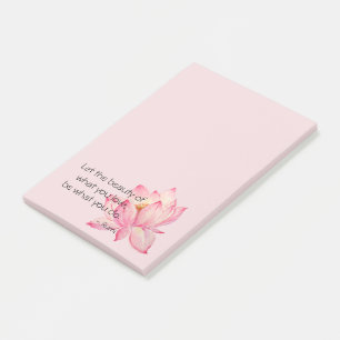 Rosa Lotusblume Rumi Schönheitszitat Post-it Klebezettel