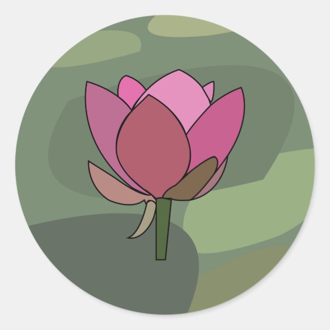 Rosa Lotusblume  Runder Aufkleber (Vorderseite)