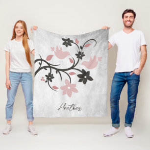 Rosa Lovebirds Fleece Blanket