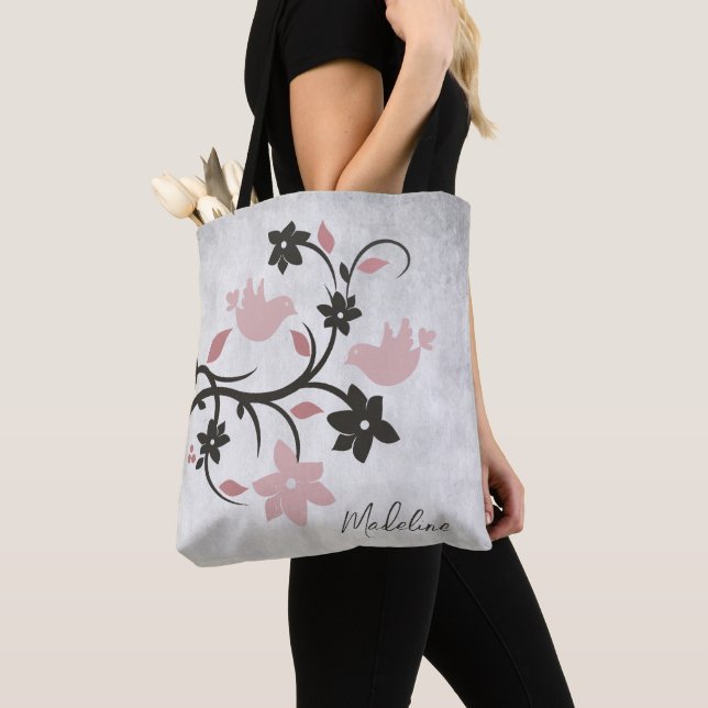 Rosa Lovebirds Tasche (Von Nahem)
