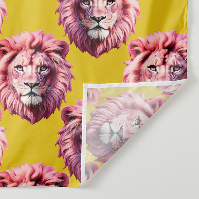 Rosa Löwenkopf-Tiermuster-Design Gelb  Wandteppich (Von Creator hochgeladen)