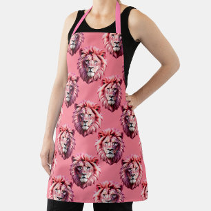 Rosa Löwenkopf Tiermuster Design Rosa Schürze