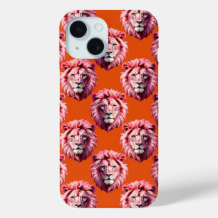 Rosa Löwenkopf-Tiermusterdesign Orange  Case-Mate iPhone Hülle