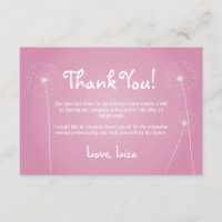 Rosa Löwenzahn, danke Karten